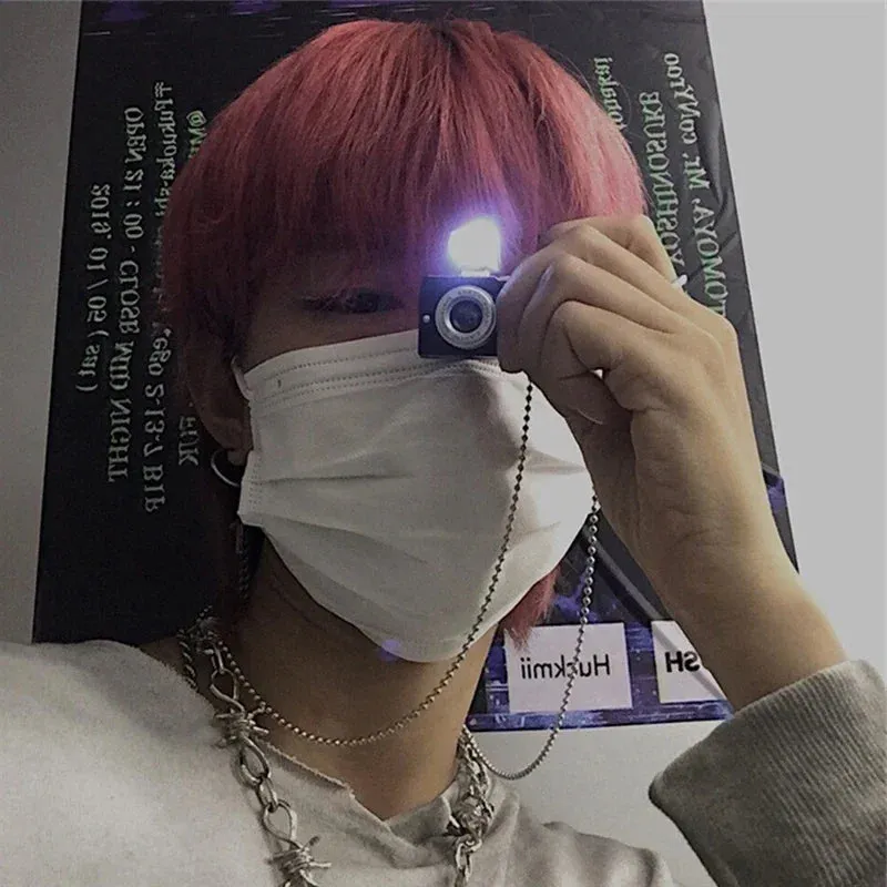 Vintage Camera Pendant Necklace For Men Women Punk Luminous