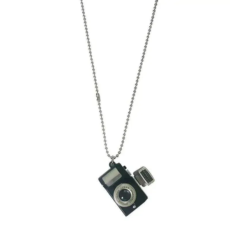 Vintage Camera Pendant Necklace For Men Women Punk Luminous