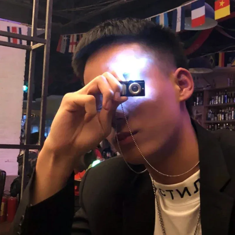 Vintage Camera Pendant Necklace For Men Women Punk Luminous