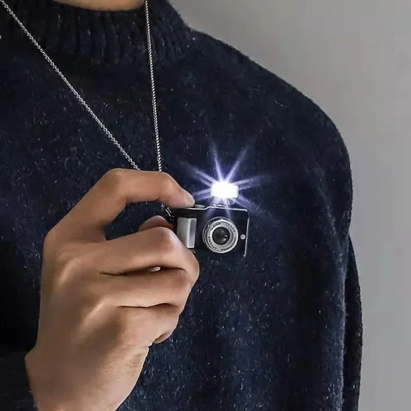 Vintage Camera Pendant Necklace For Men Women Punk Luminous