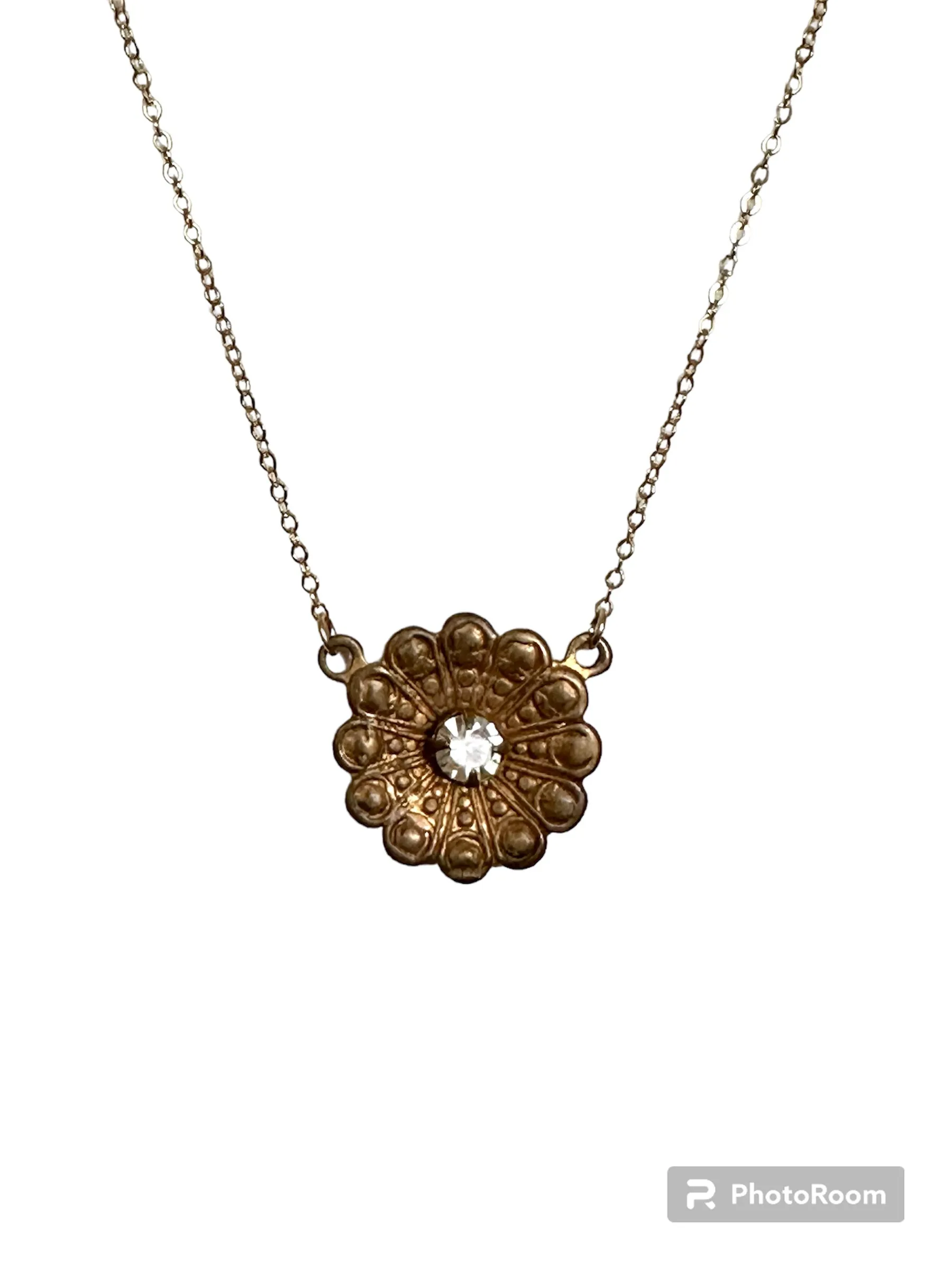Vintage Czech Flower Necklace