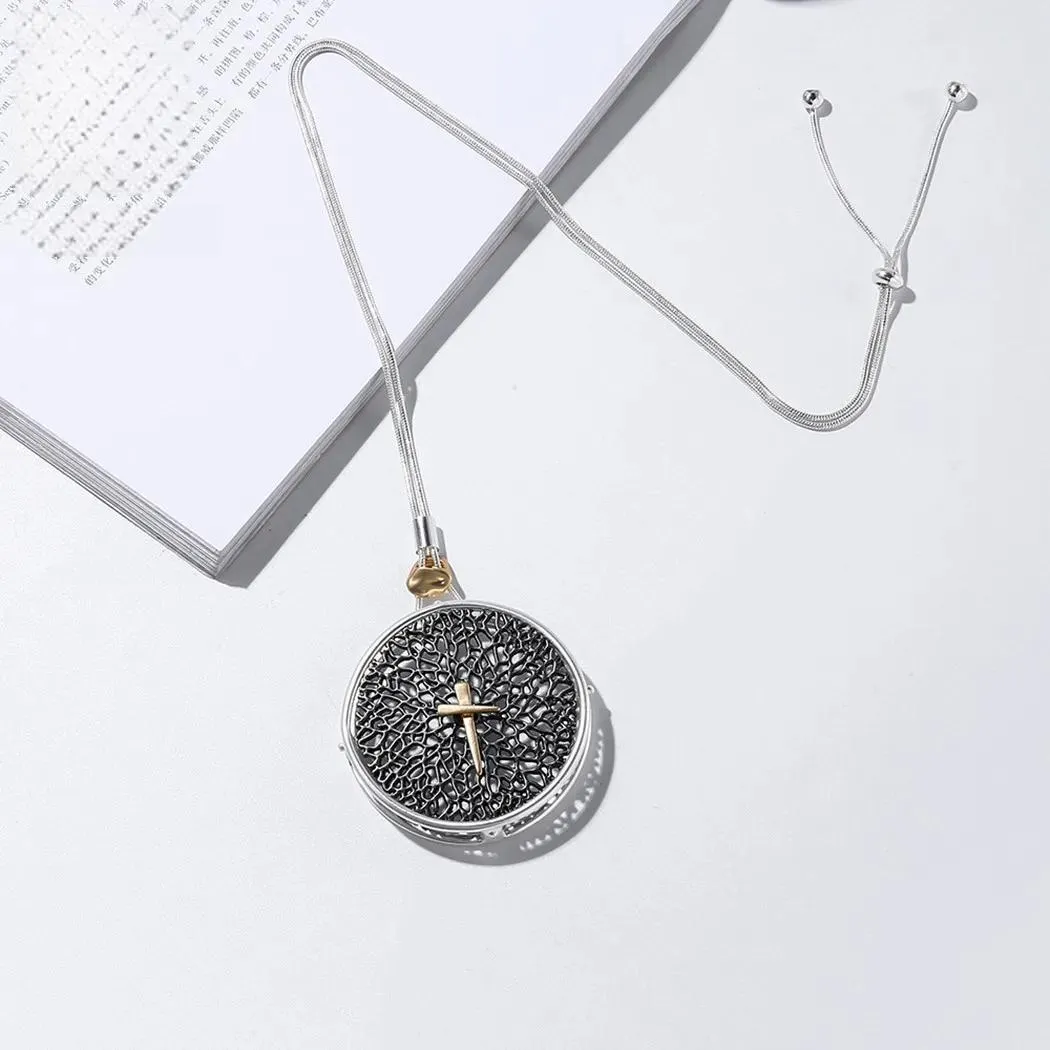 Vintage Long Chains Necklace New in Hollow Clock Shape Suspension Pendant