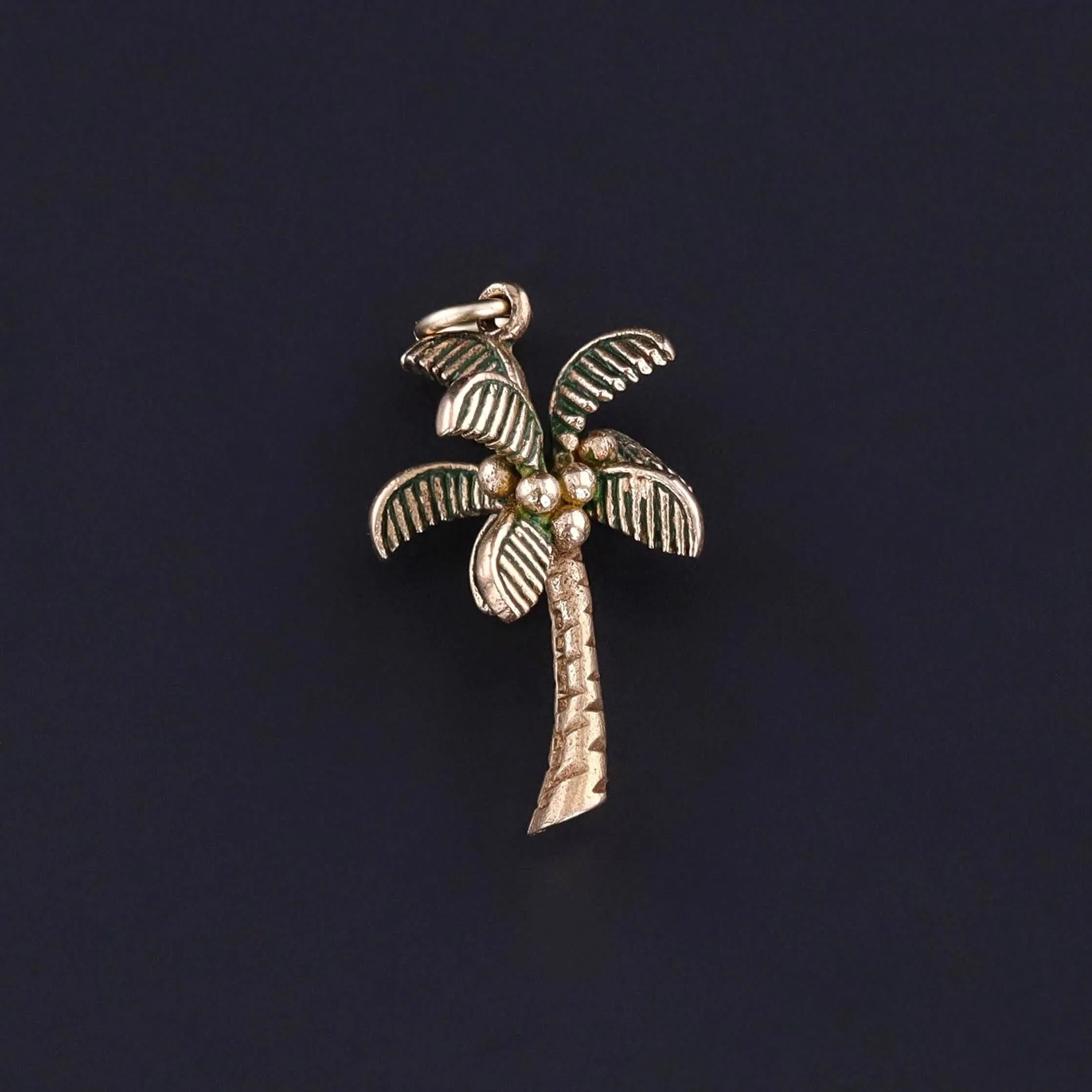 Vintage Palm Tree Charm of 10k Gold