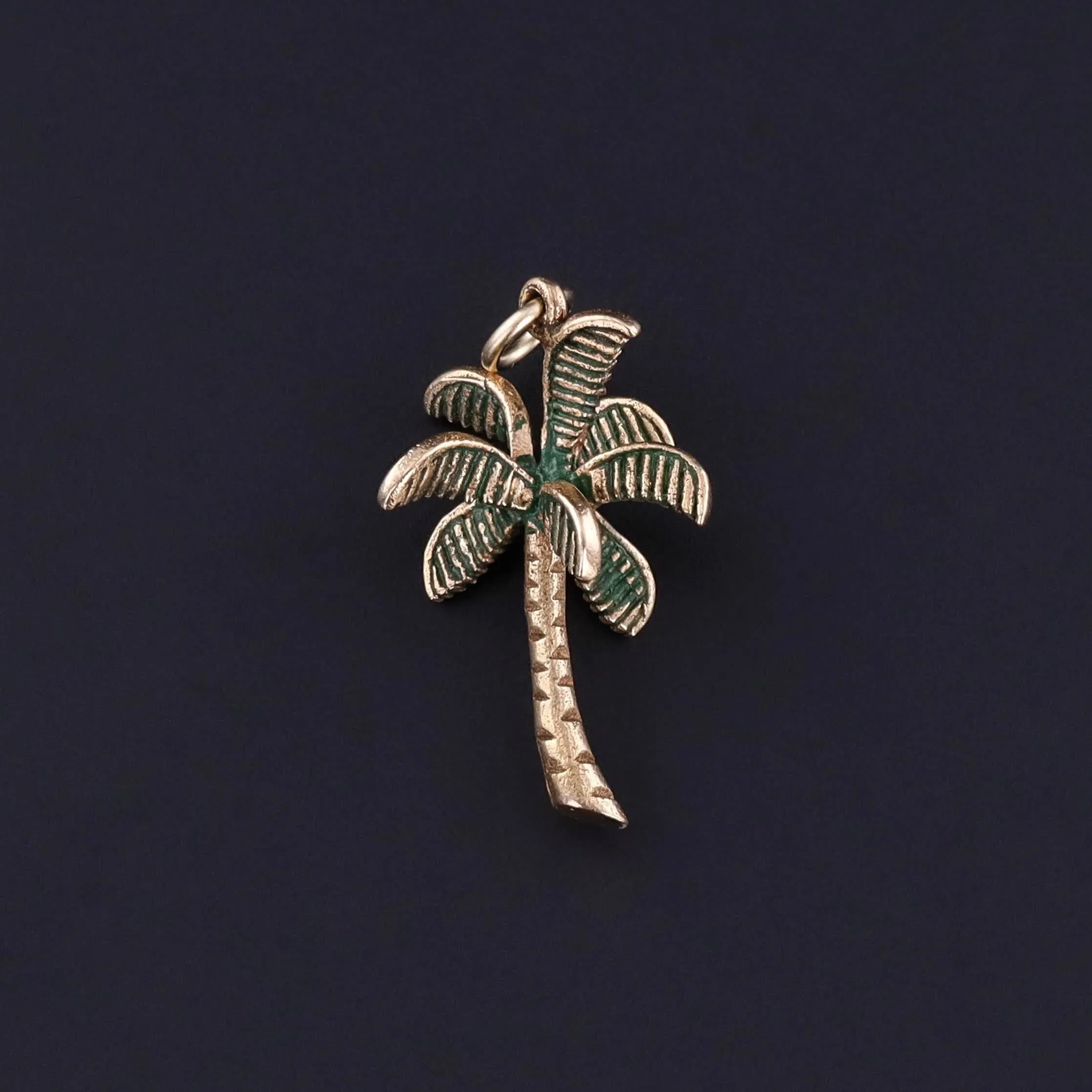 Vintage Palm Tree Charm of 10k Gold