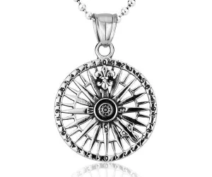WARRIOR'S COMPASS Steel Necklace