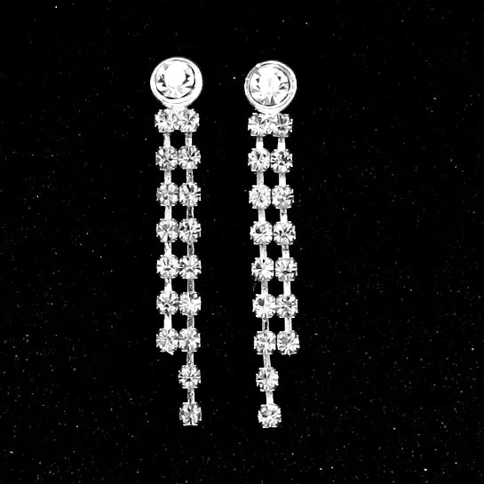 Wedding Ball Party Casual Round Square Crystal Earring Necklace Set NS1949A