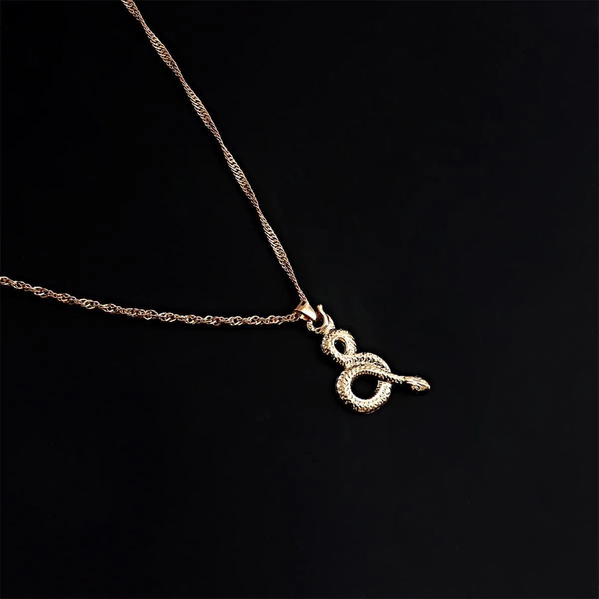 White Enamel & 18K Gold-Plated Snake Flowers Pendant Layered Necklace