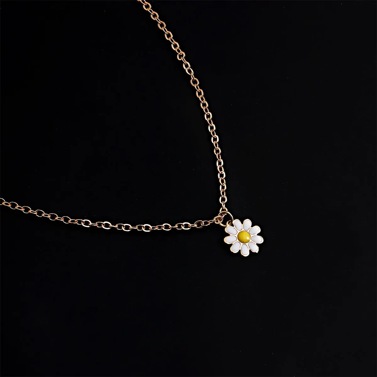 White Enamel & 18K Gold-Plated Snake Flowers Pendant Layered Necklace