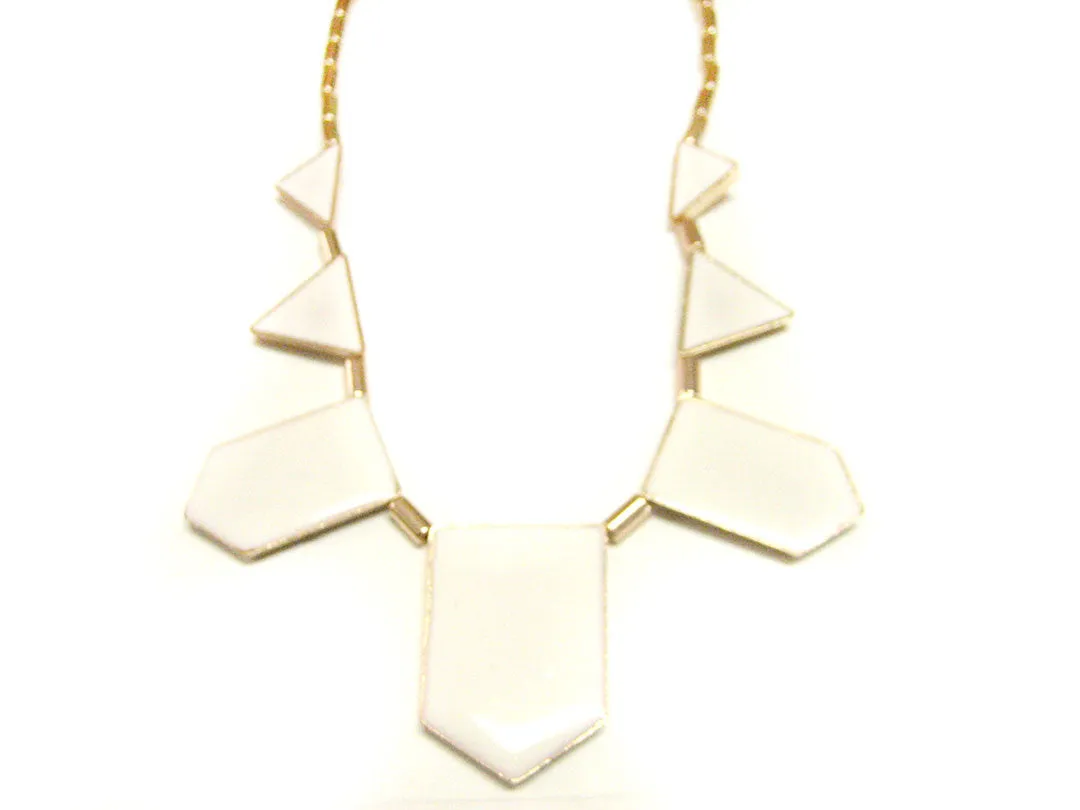 White Geometric Necklace