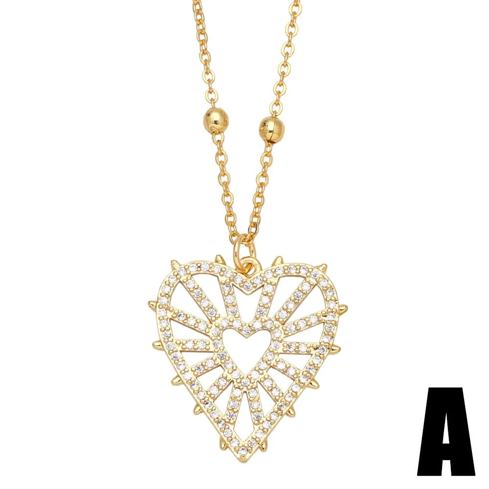 Wholesale cutout love feather tassel dream catcher necklace JDC-NE-AS561