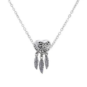Wholesale DIY Alloy Silver Plated Dream Catcher Pendant Necklace JDC-NE-XingL005
