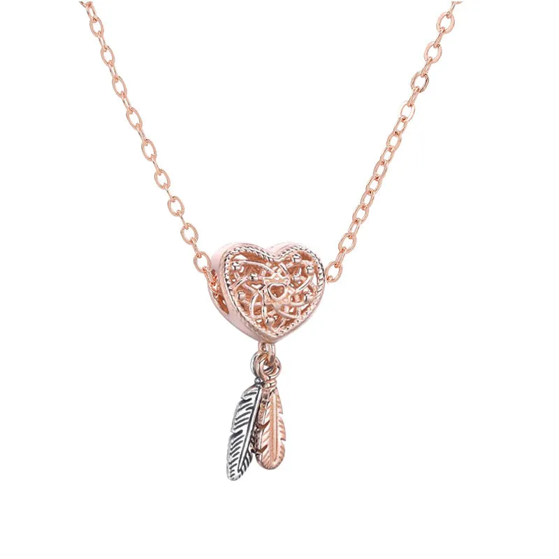 Wholesale DIY Alloy Silver Plated Dream Catcher Pendant Necklace JDC-NE-XingL005