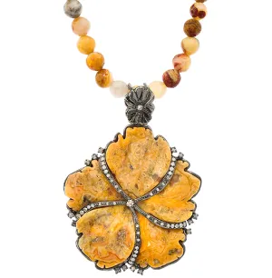 Wildflower Agate Silver Necklace