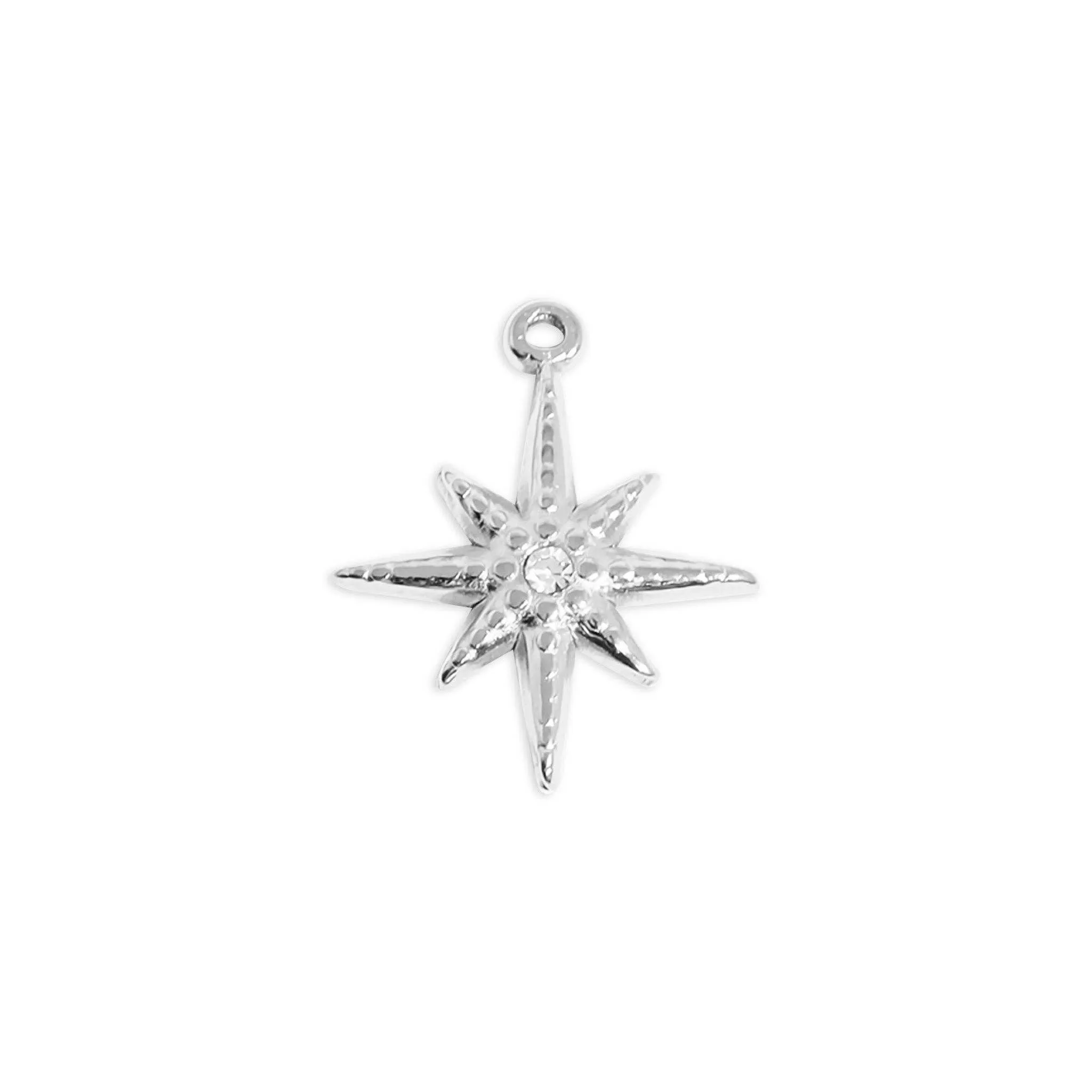 WJW - 18K Gold Stainless Steel Compass Star Charm