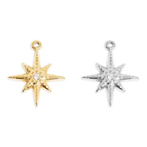 WJW - 18K Gold Stainless Steel Compass Star Charm