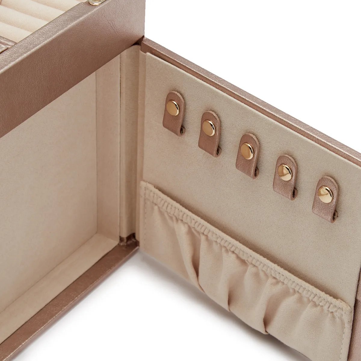 WOLF Palermo Single Watch Winder with Jewelry Storage in Rose Gold