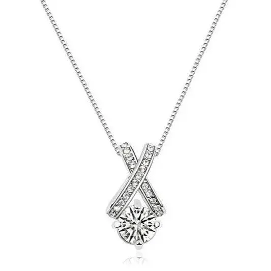 XO Crystal Pendant Necklace