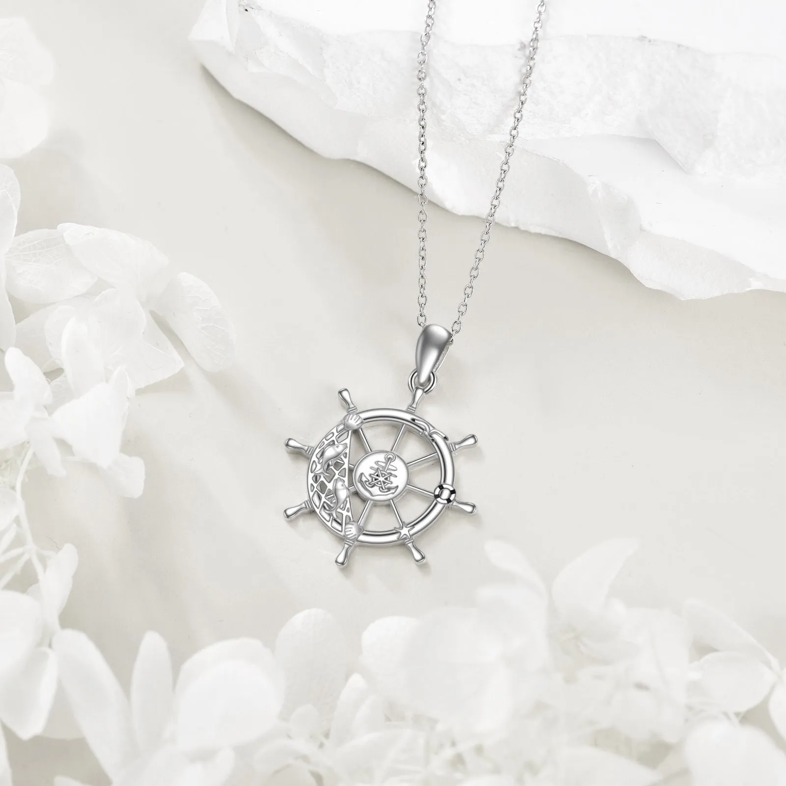 YFN 925 Compass Necklace Anchor Father's Gift Graduation Women Men Jewelry