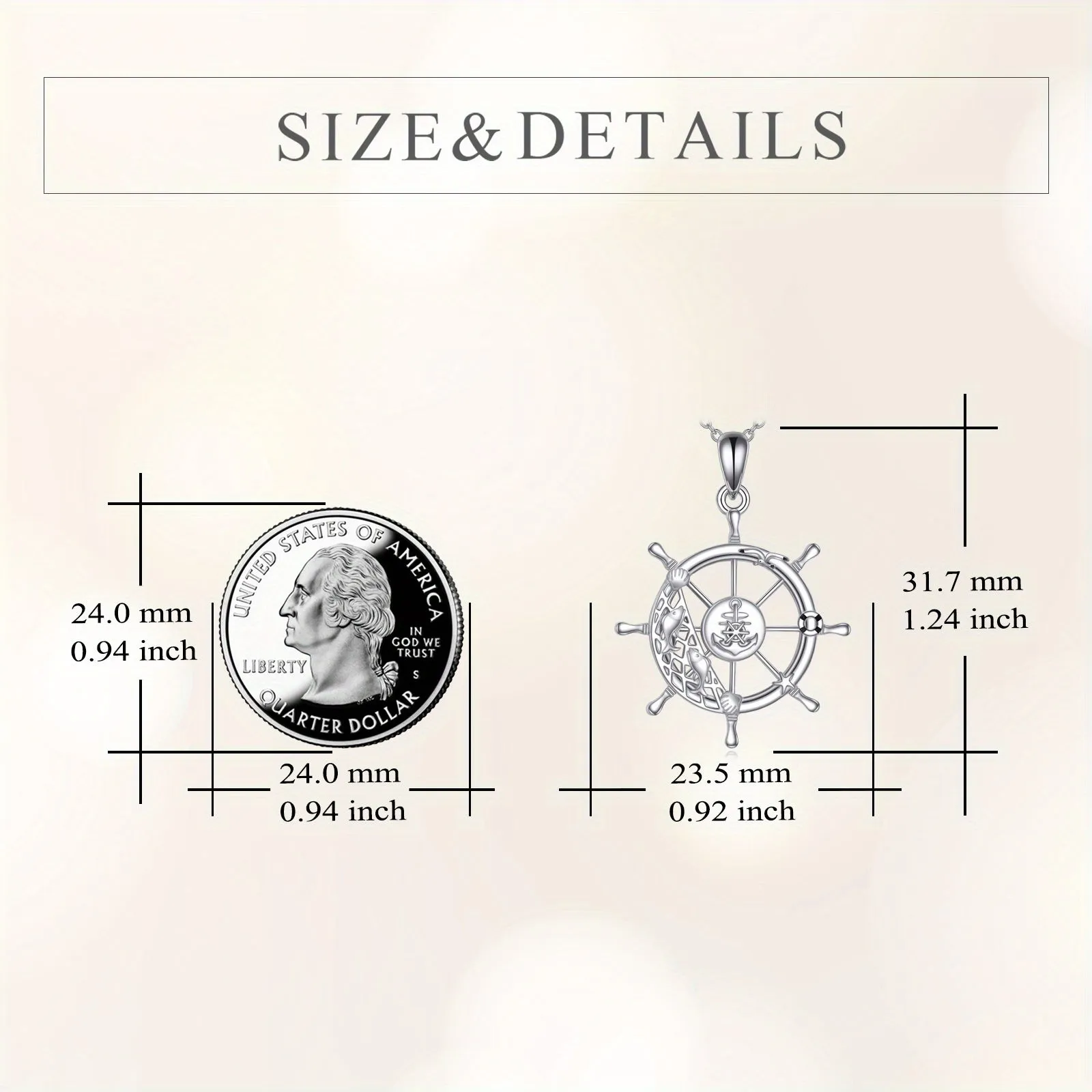 YFN 925 Compass Necklace Anchor Father's Gift Graduation Women Men Jewelry