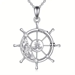 YFN 925 Compass Necklace Anchor Father's Gift Graduation Women Men Jewelry