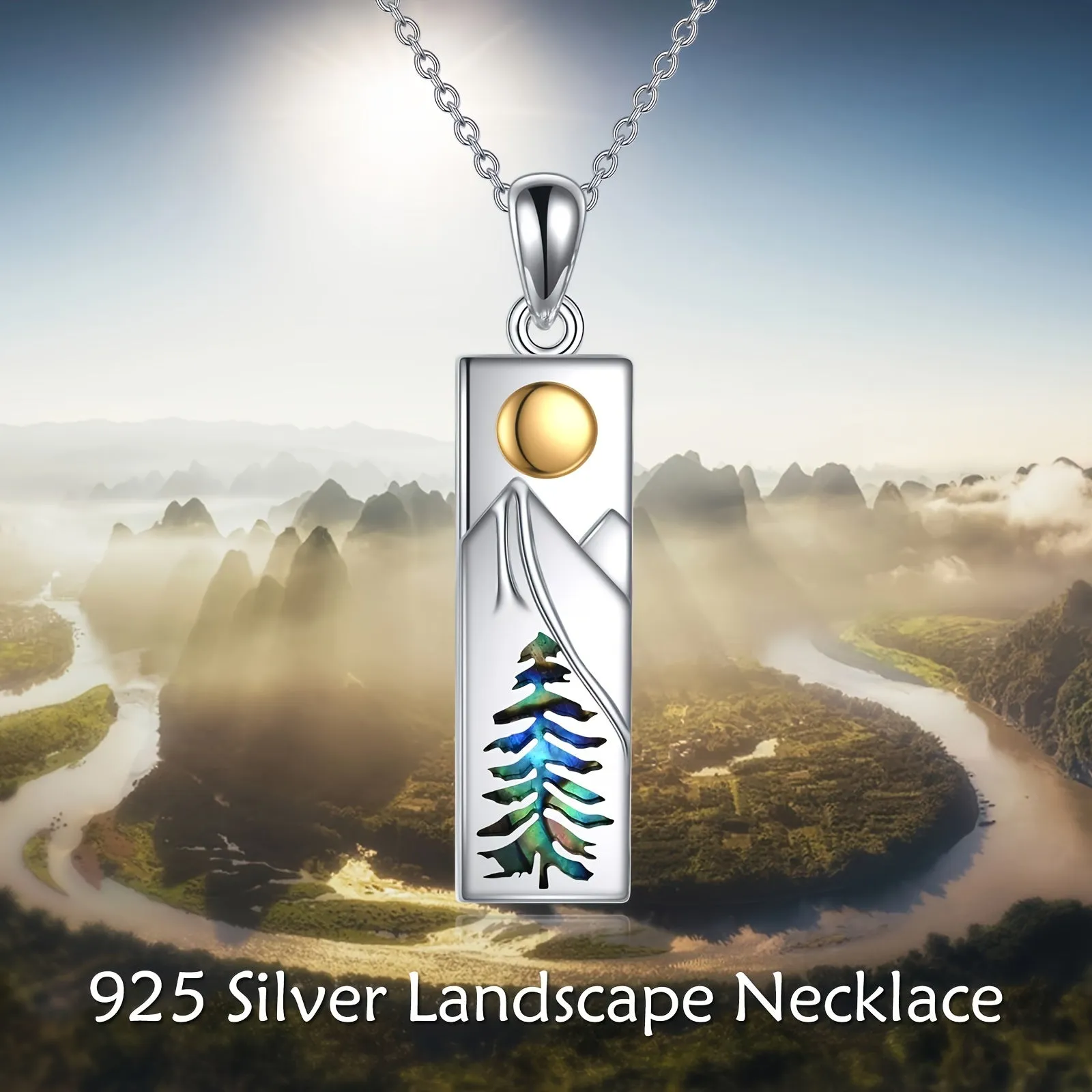 YFN Mountain Necklace 925 Sterling Silver Nature Jewelry