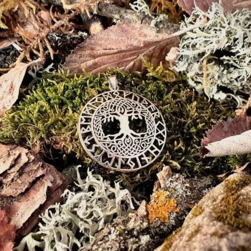 Yggdrasil Runic Circle Sterling Silver