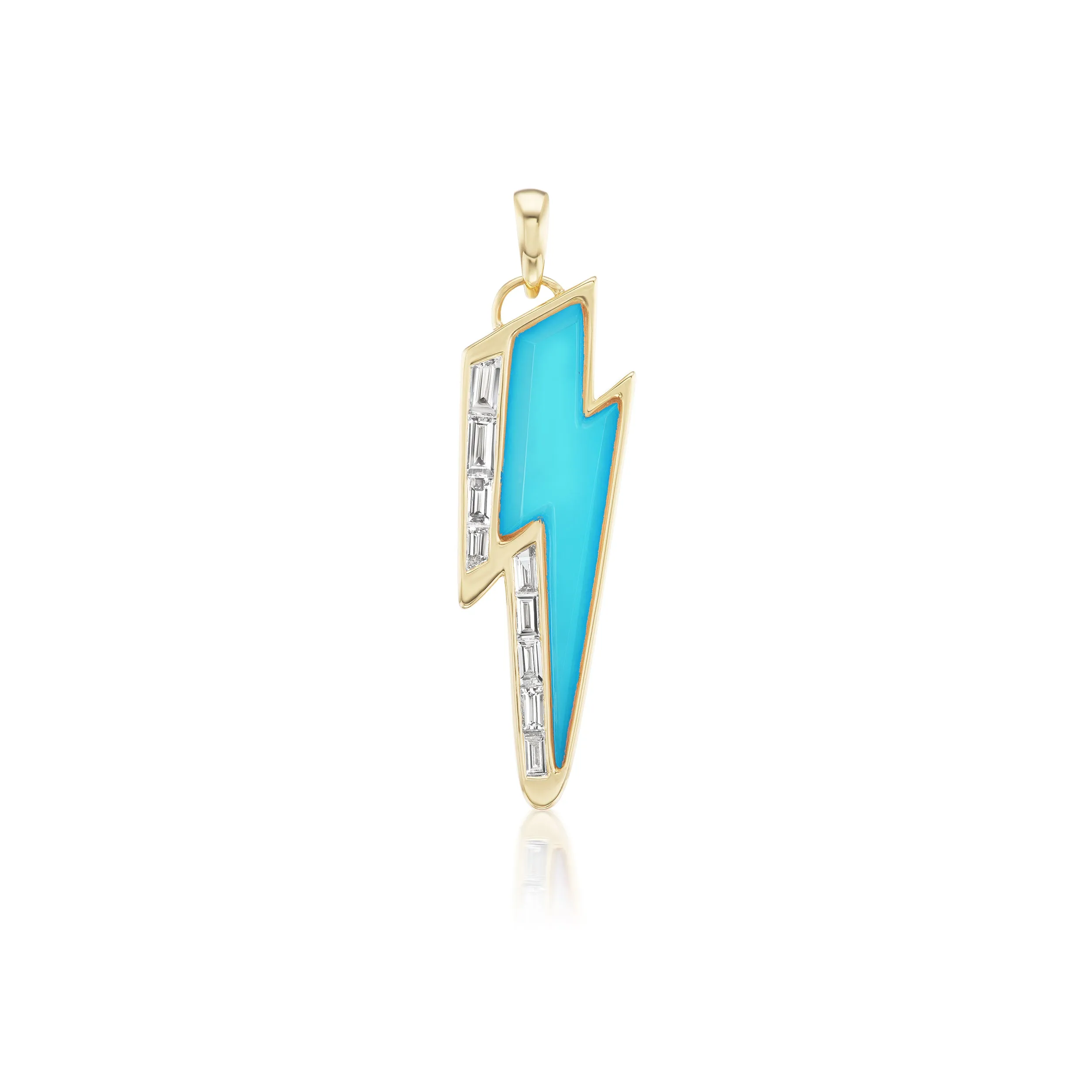 Ziggy Bolt Pendant with Baguettes
